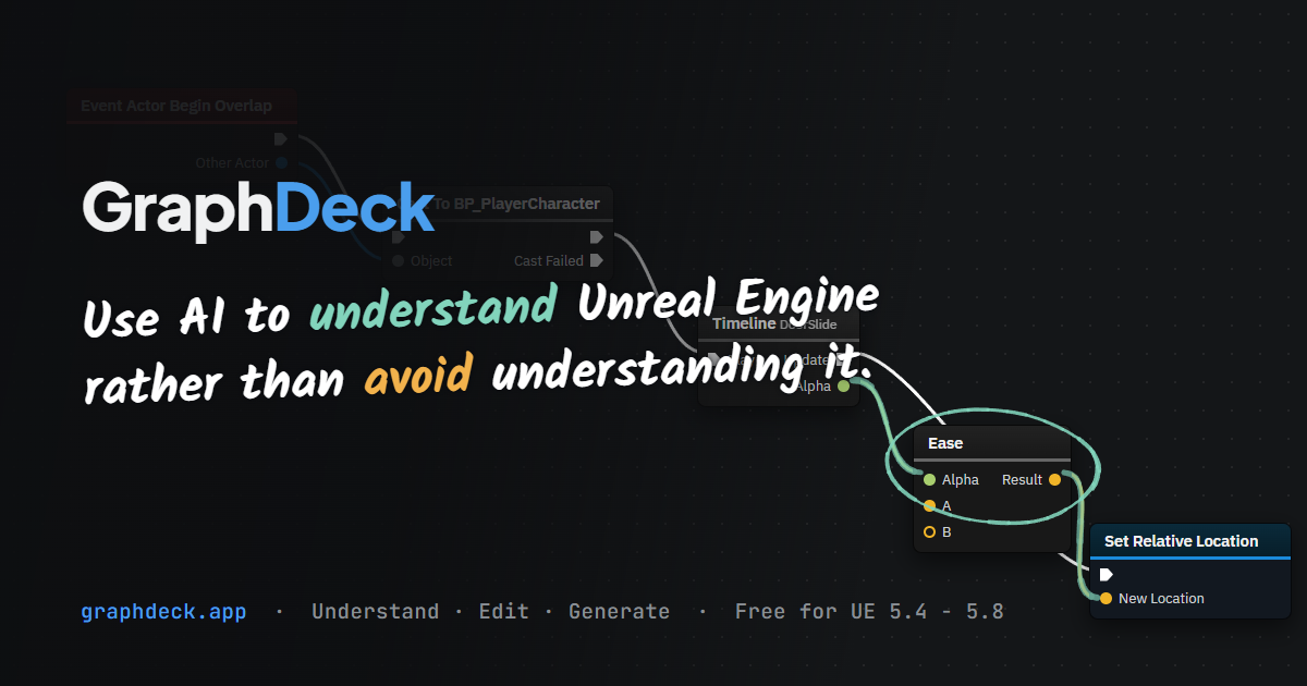 GraphDeck: use AI to understand Unreal Engine rather than avoid understanding it